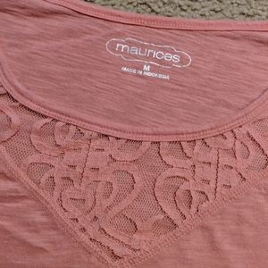 Maurices lace detail long sleeve top - medium